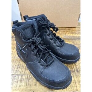 Nike Manoa Leather Hiking Boots Youth Size 5Y Black Trail Snow Kids BQ5372-001